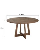 Table à manger ronde en bois de mindi Romy naturelle - 140x140x77cm