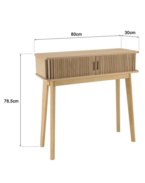 Console en bois Agathe naturelle - 30x80x78.5cm