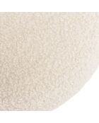 Pouf rond en tissu bouclette Agathe blanc - 50x50x33cm
