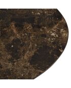 Table basse ovoïde plateau céramique James pied en manguier marron - 56x90x37cm