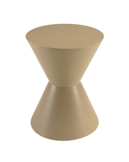 Table d'appoint ronde en bois peint Agathe taupe - 35x35x46.5cm
