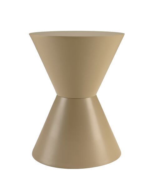 Table d'appoint ronde en bois peint Agathe taupe - 35x35x46.5cm