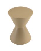 Table d'appoint ronde en bois peint Agathe taupe - 35x35x46.5cm