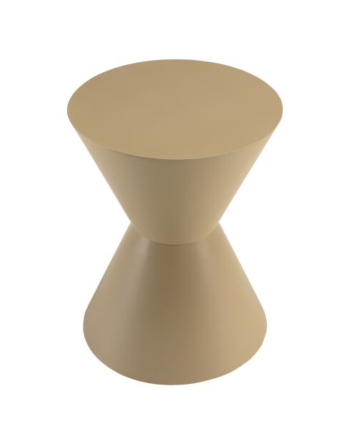 Table d'appoint ronde en bois peint Agathe taupe - 35x35x46.5cm