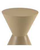Table d'appoint ronde en bois peint Agathe taupe - 35x35x46.5cm