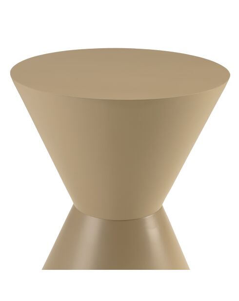Table d'appoint ronde en bois peint Agathe taupe - 35x35x46.5cm