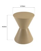 Table d'appoint ronde en bois peint Agathe taupe - 35x35x46.5cm