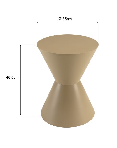 Table d'appoint ronde en bois peint Agathe taupe - 35x35x46.5cm
