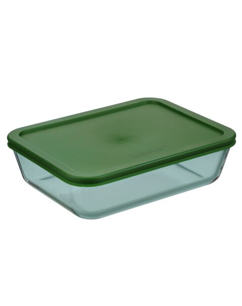 Set di 3 contenitori rettangolari in vetro verde Aloe - 64/105/152 cl