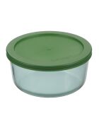 Set di 3 contenitori rotondi in vetro verde Aloe - 40/65/95 cl