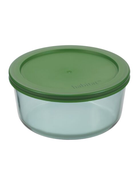 Set di 3 contenitori rotondi in vetro verde Aloe - 40/65/95 cl