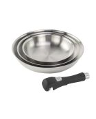 Juego de 7 rascadores extraíbles en acero inoxidable 18/8 plateado por inducción