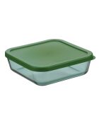 Set di 3 scatole portaoggetti quadrate in vetro verde Aloe - 32/52/80 cl