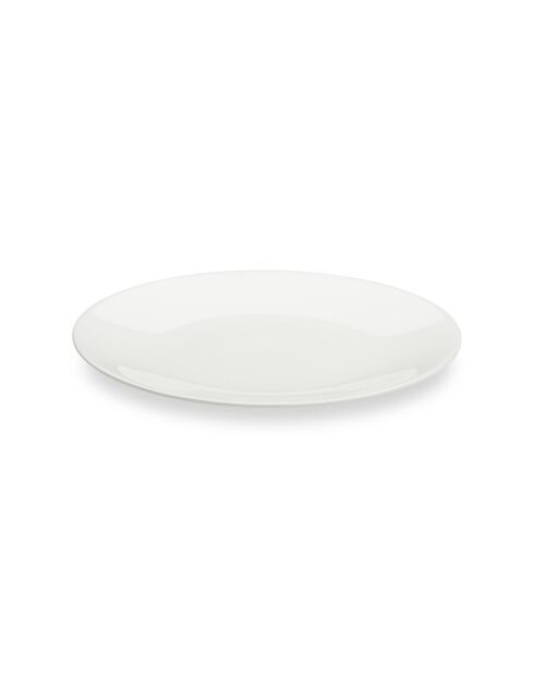 Lot de 6 assiettes plates Taidu II en bone china blanc - 26,7 cm