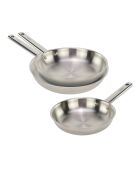 Set mit 3 Prestancia Bratpfannen aus silbernem Edelstahl — 20/24/28 cm