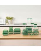 Set mit 3 Aufbewahrungsgläsern für Lebensmittel, Aloegrün/transparent, 3 x 200 cl
