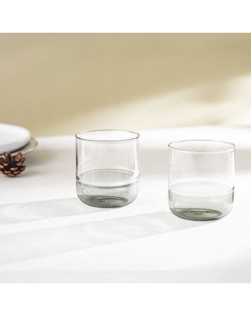Set di 2 bicchieri Ambra grigi - 34cl