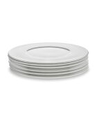 Lot de 6 assiettes plates Solène blanches - 27 cm