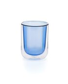 Lot de 2 Tasses double paroi en verre Ambra bleus - 20cl