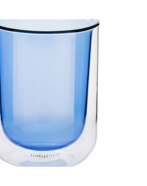 Lot de 2 Tasses double paroi en verre Ambra bleus - 20cl