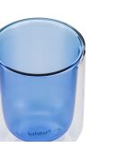 Lot de 2 Tasses double paroi en verre Ambra bleus - 20cl
