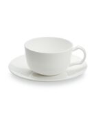 Service de 6 tasses et sous tasses à café Taidu II en bone china blanc - 23 cl