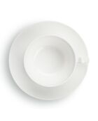 Service de 6 tasses et sous tasses à café Taidu II en bone china blanc - 23 cl