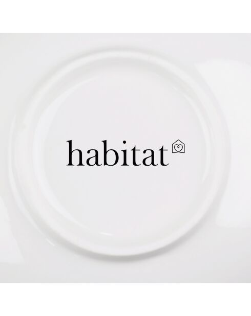 Service de 6 tasses et sous tasses à café Taidu II en bone china blanc - 23 cl
