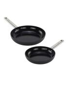 2er-Set Eminence Aluminium-Bratpfannen mit Vollinduktions-Keramikbeschichtung schwarz - 20/24 cm