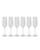 Lot de 6 flûtes à champagne Cléo en verre cristallin transparent - 28cl
