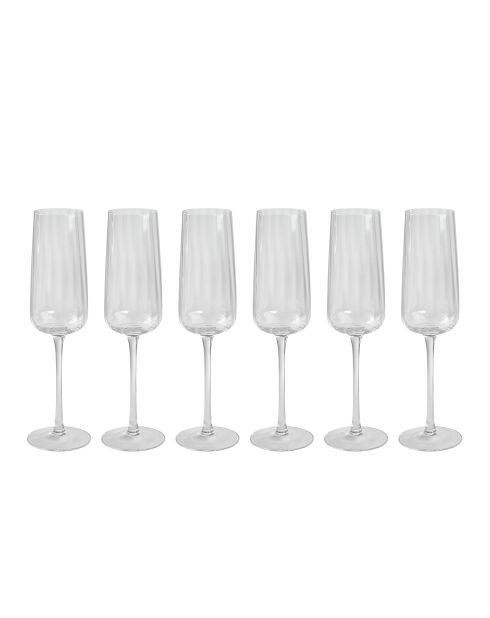 Set di 6 calici da champagne Cléo in vetro cristallino trasparente - 28cl