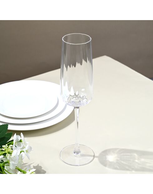 Set di 6 calici da champagne Cléo in vetro cristallino trasparente - 28cl