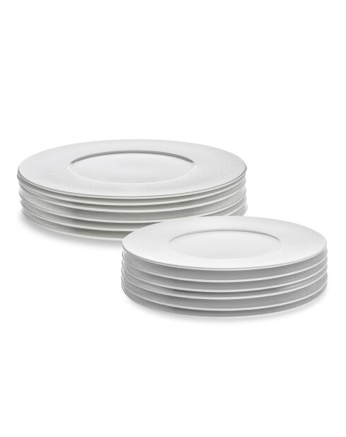 Service de 12 pièces Cosmo en porcelaine fine blanc