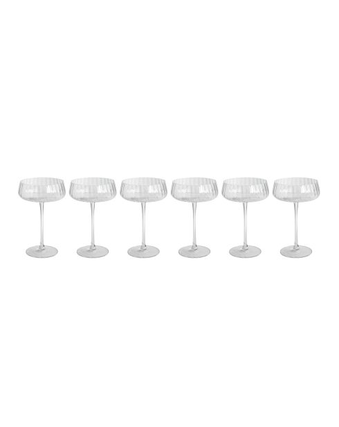 Set di 6 bicchieri da champagne svasati Cléo in vetro cristallino trasparente - 32cl