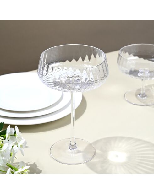 Set di 6 bicchieri da champagne svasati Cléo in vetro cristallino trasparente - 32cl