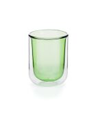 Lot de 2 Tasses double paroi en verre Ambra vertes - 20cl