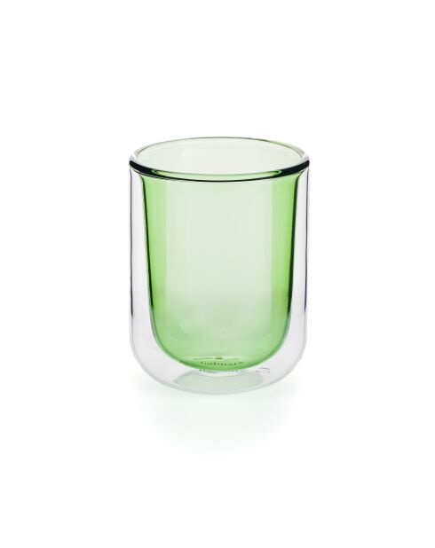 Lot de 2 Tasses double paroi en verre Ambra vertes - 20cl
