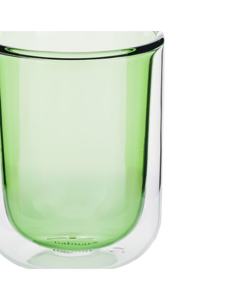 Lot de 2 Tasses double paroi en verre Ambra vertes - 20cl