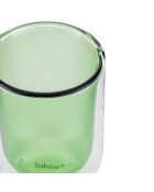 Lot de 2 Tasses double paroi en verre Ambra vertes - 20cl