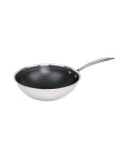 Hera Triplex-Wok mit Antihaftbeschichtung, schwarz/silber, 24 cm