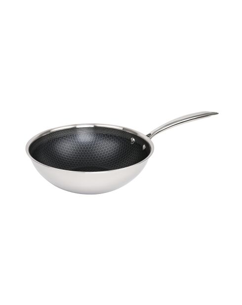 Hera Triplex-Wok mit Antihaftbeschichtung, schwarz/silber, 24 cm
