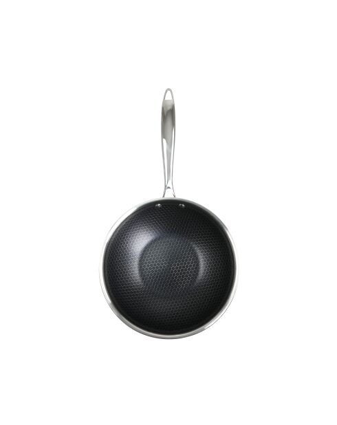 Hera Triplex-Wok mit Antihaftbeschichtung, schwarz/silber, 24 cm