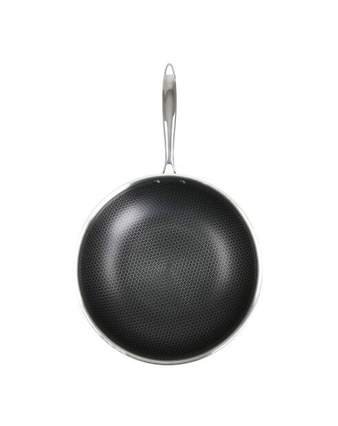 Hera Triplex-Wok mit Antihaftbeschichtung, schwarz/silber, 32 cm