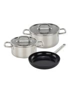 Set Aura de 5 piezas de acero inoxidable plateado/negro