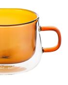 Lot de 2 Mugs Ambra double paroi en verre orange - 22cl