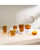 Lot de 2 Mugs Ambra double paroi en verre orange - 22cl