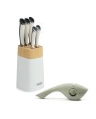 Heritage Messerblock mit 3-in-1-Spitzer, 5-teilig, weiß