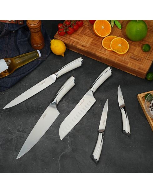 Heritage Messerblock mit 3-in-1-Spitzer, 5-teilig, weiß