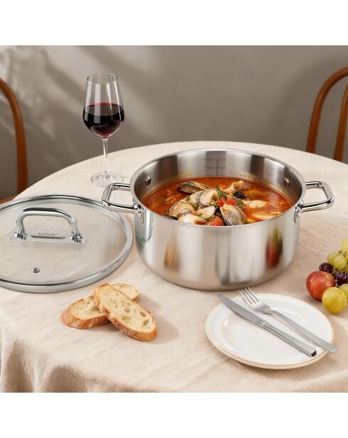 Épure verzilverde roestvrijstalen kookpot - 28 cm/8,2 L
