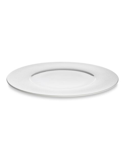 Lot de 6 grandes assiettes plates Solène blanches - 29 cm